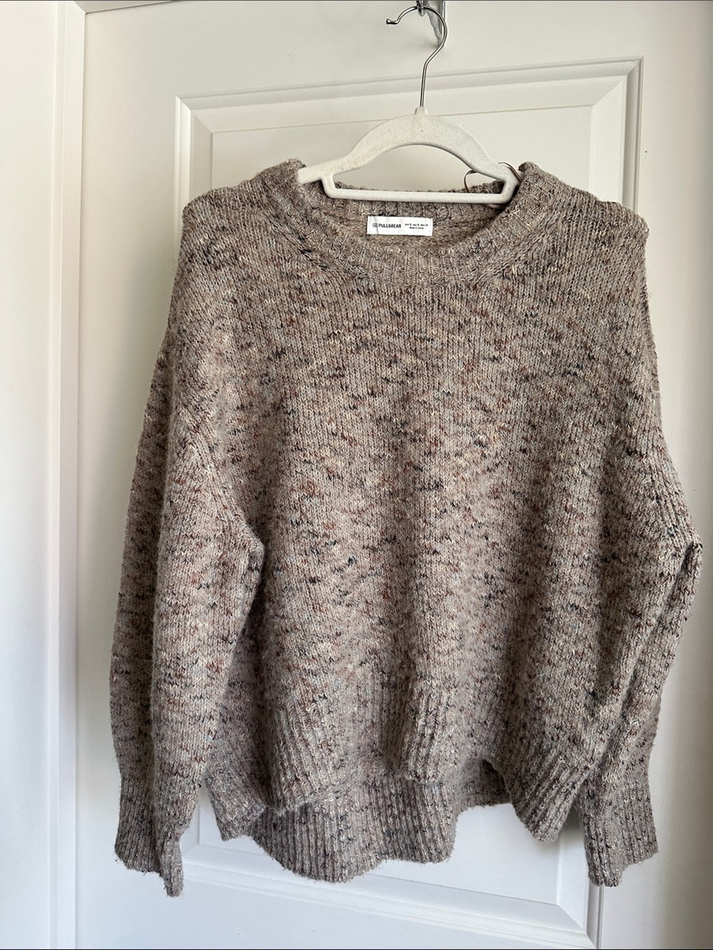 Pull & Bear Speckled Crewneck Sweater - Beige Taupe